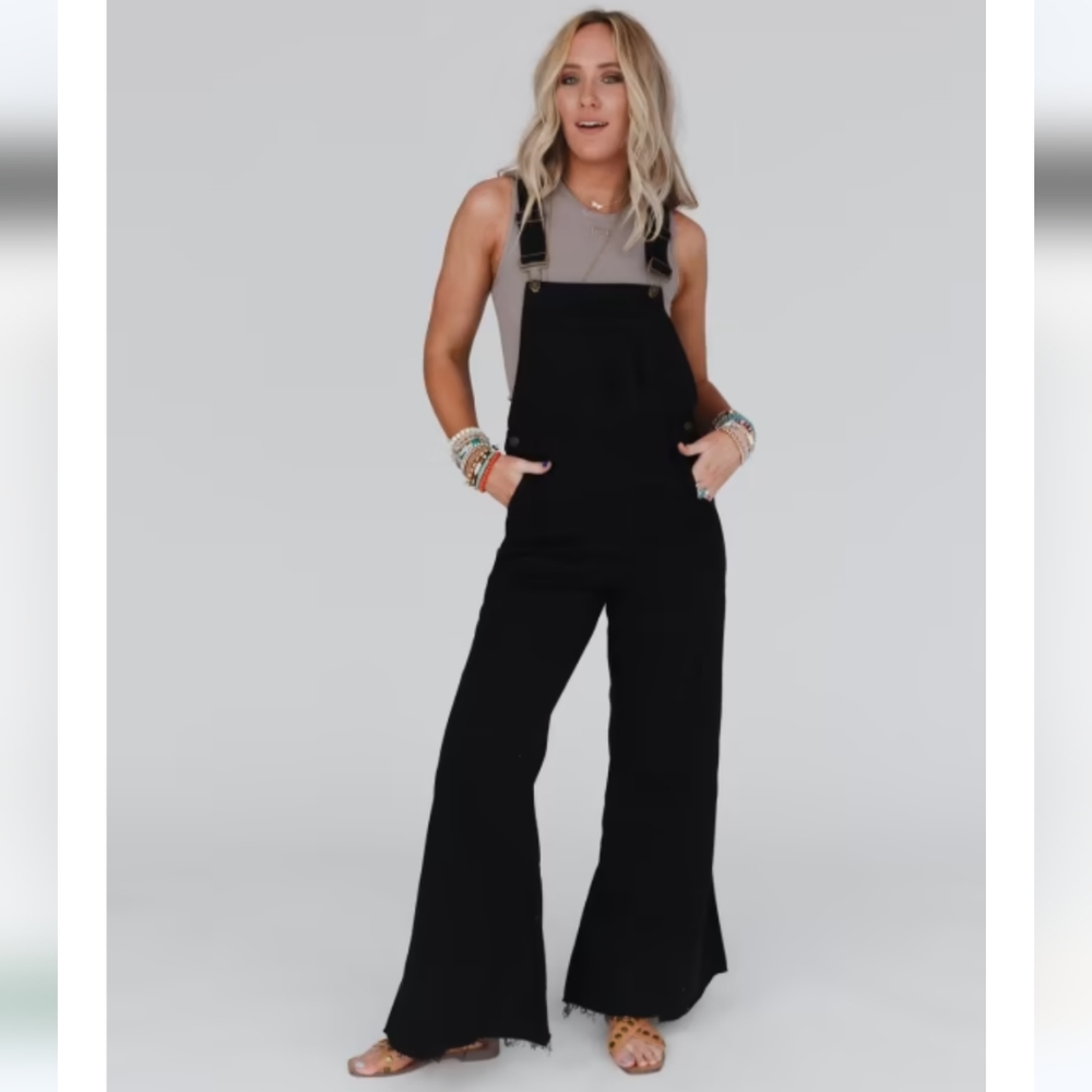 NWT MILLY DISTRESSED HEM WIDE LEG OVERALL 1 left! Price is firm